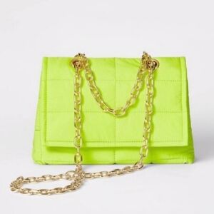 New Lime Cross body bag with gold chain Future Collective